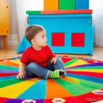 또봇과 교육적 요소 - **Prompt:** A curious 6-year-old child, fully clothed in comfortable everyday wear, sits on a colorf...