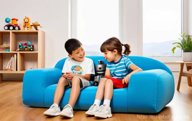 또봇과 교육적 요소 - **Prompt:** A curious 6-year-old child, fully clothed in comfortable everyday wear, sits on a colorf...