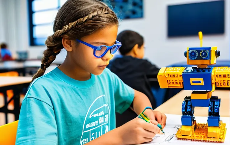 또봇 애니메이션으로 배우는 과학 - **Prompt:** Two heroic, stylized transformation robots (similar in design to Tobots, but generic) ar...